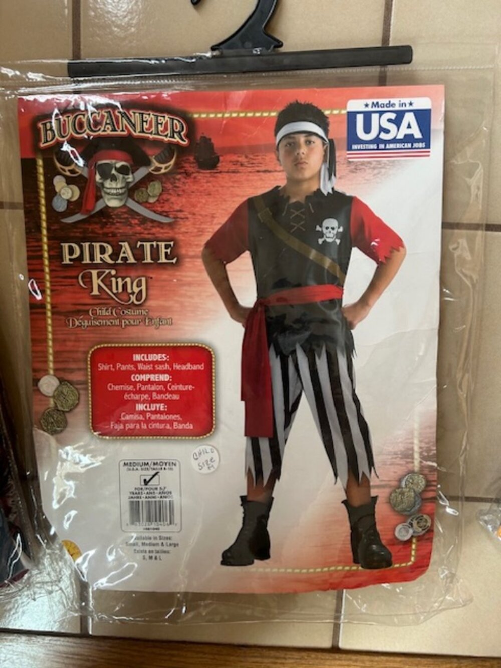 Child Costumes:  Medium  Pirate by Rubie Costume Co., New in Pkg